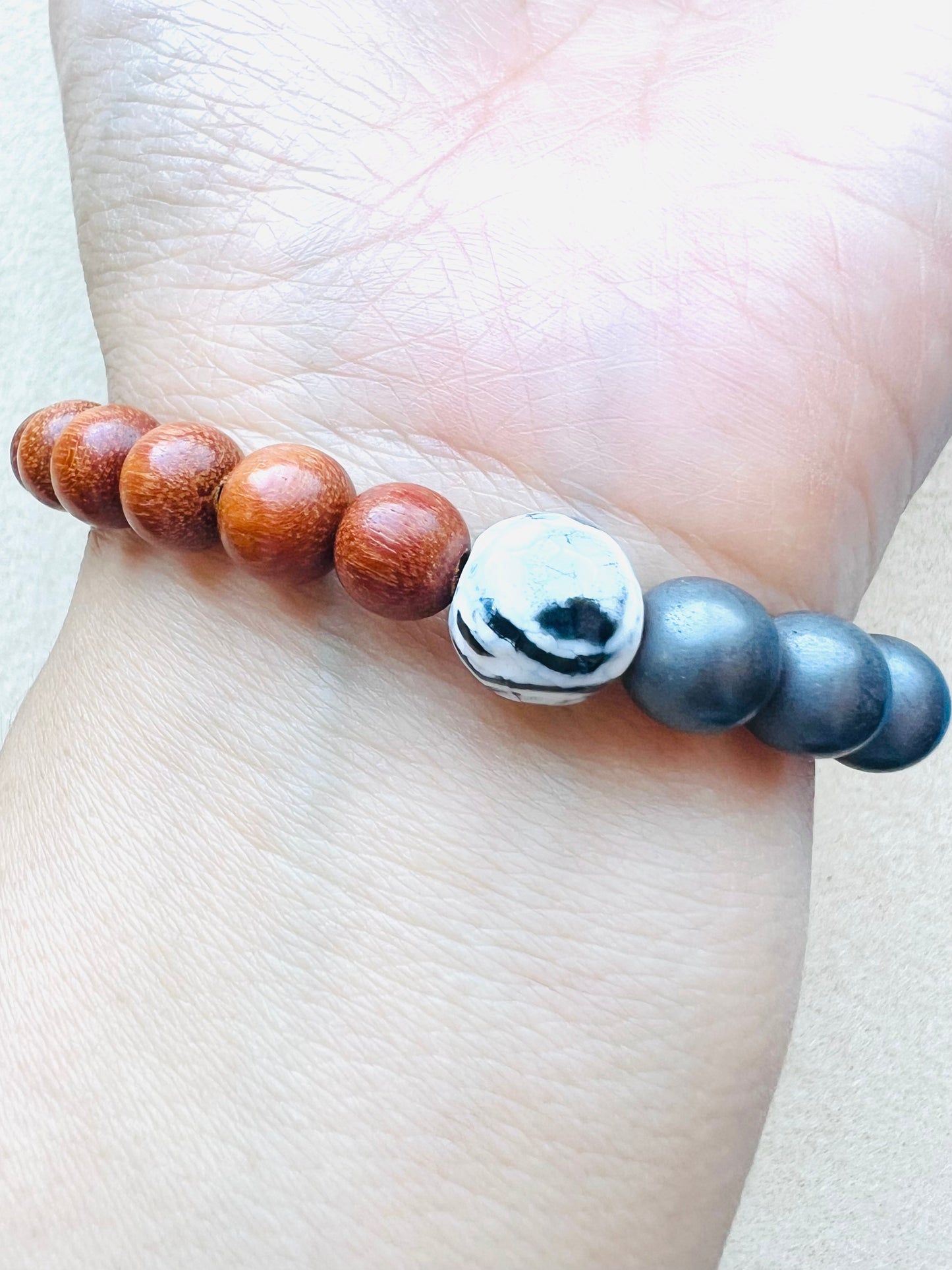 Red Cedar & Hematite Bracelet