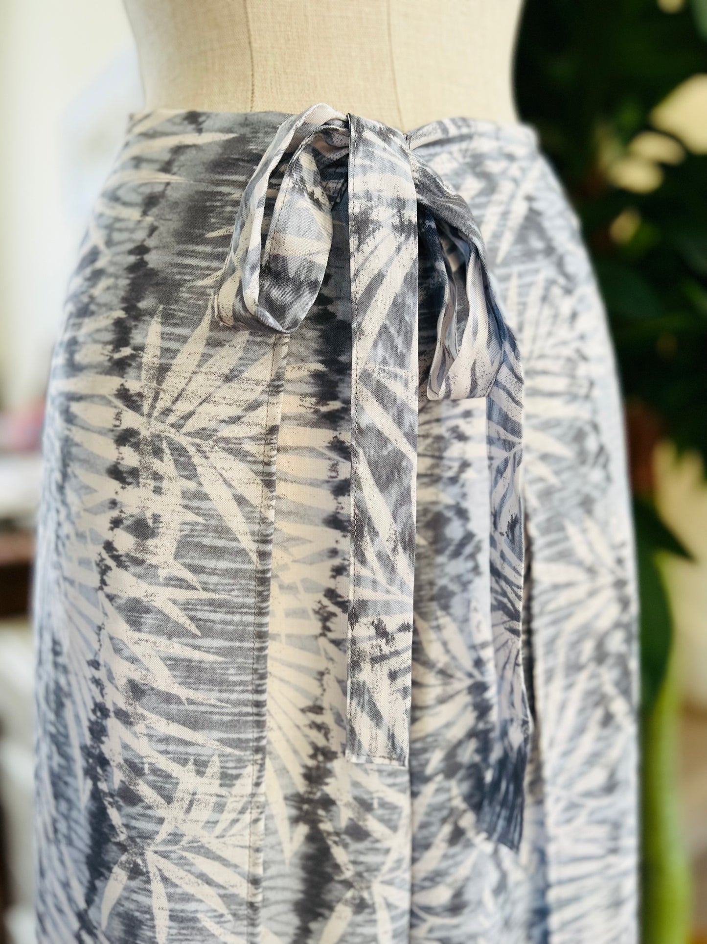 Grey Palm Wrap Pants