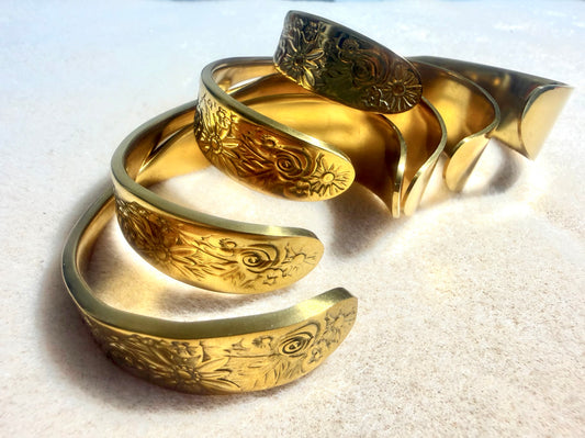 Gold Flower Cuff Bracelet